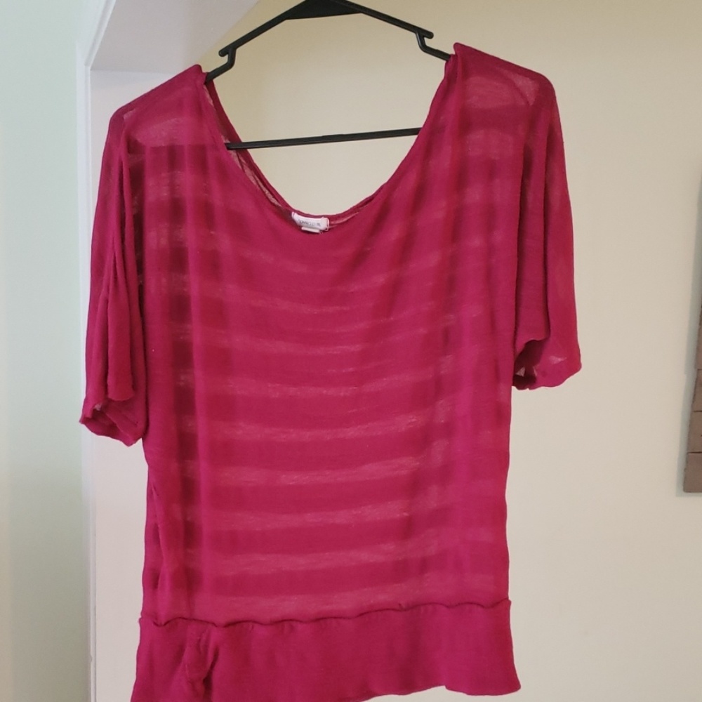 Striped sheer pink shirt